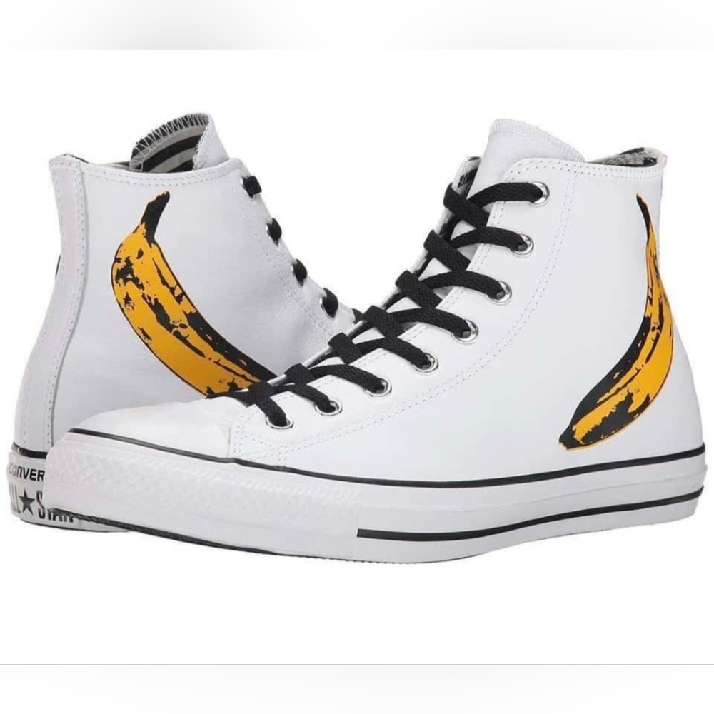 Converse Chuck Taylor Andy Warhol Yellow Banana High Top Women Sz 9/Men Sz 7